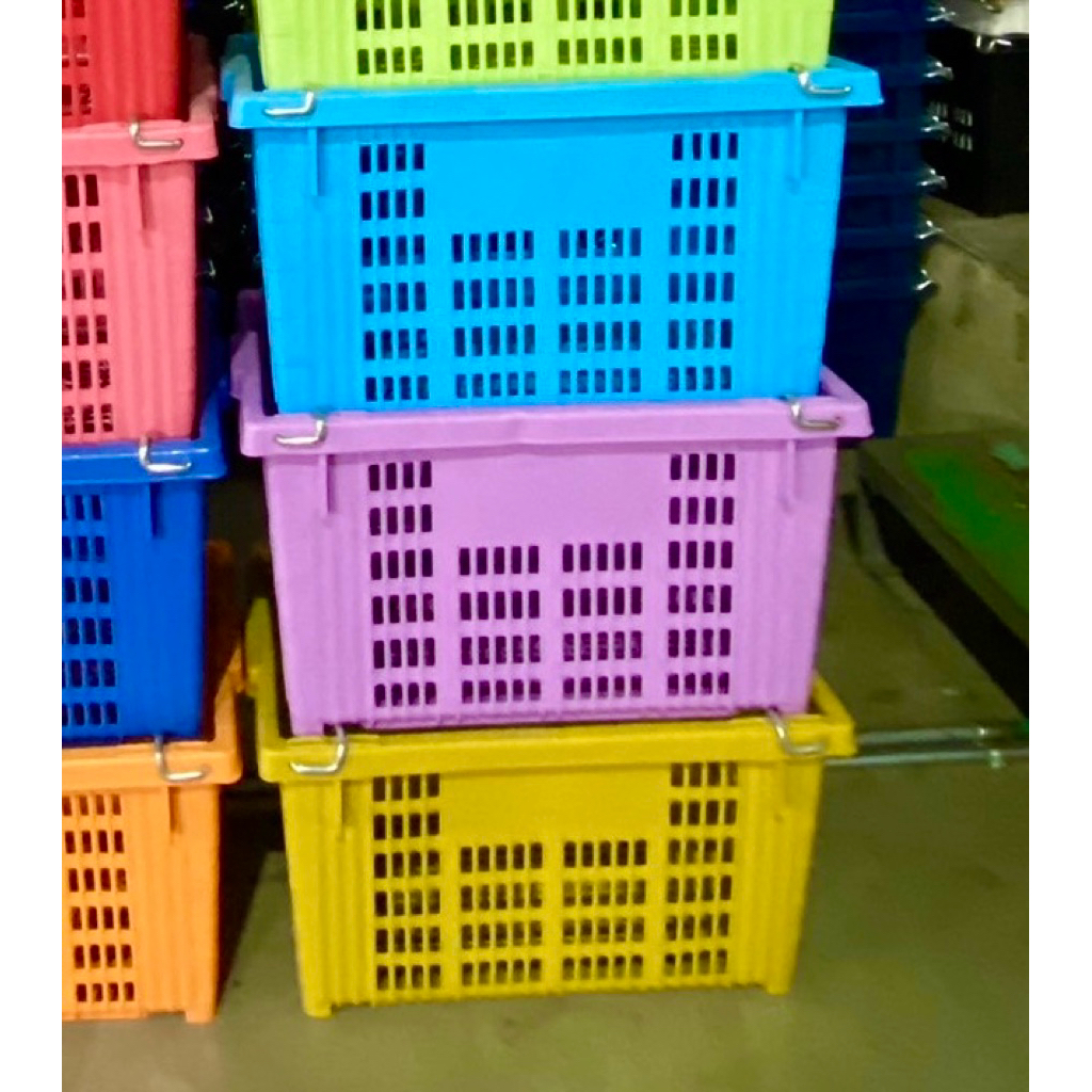 ขายส่ง+สีฮิต(แพ็ค 5/10ใบ)ตะกร้าหูเหล็ก สีม่วง ขายดี รูปที่ 7