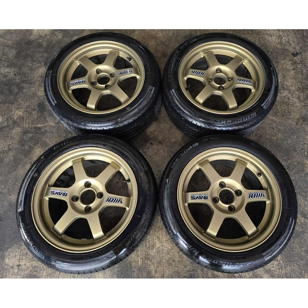 แม็กแต่ง​ TE37 ขอบ15" 4รู100กว้าง 7 Off​ 35