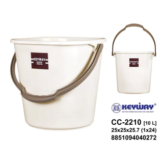 🪣ถังน้ำพลาสติกมีหูหิ้ว KEYWAY (ใส่น้ำถูพื้น ซักผ้า) (ขนาด 10 L.) รุ่น CC-2210🪣