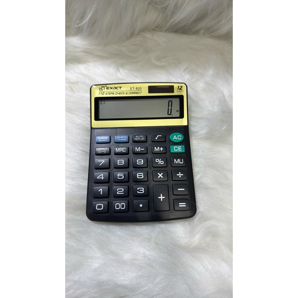 เครื่องคิดเลข ดิจิตอล Exact ET-820 สีดำด้าน จอใหญ่เห็นชัด