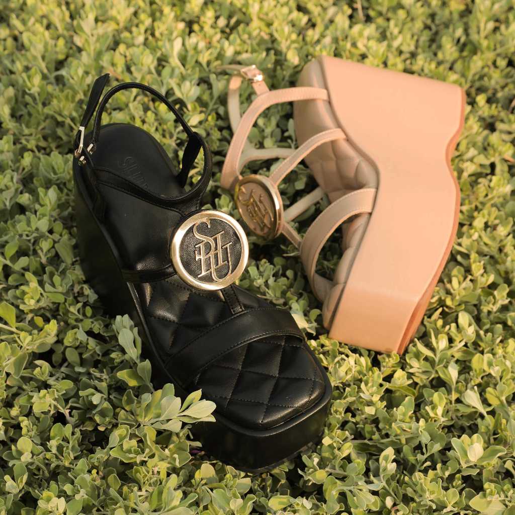 ✅SHU RUNWAY 5" MEGA PLATFORM MULE SIGNET รองเท้าส้นสูง