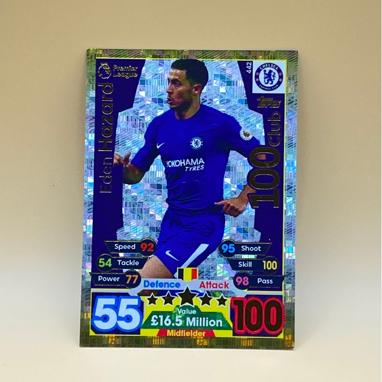 #442 Eden Hazard 100 Club Topps Match Attax 17/18 Near Mint Condition