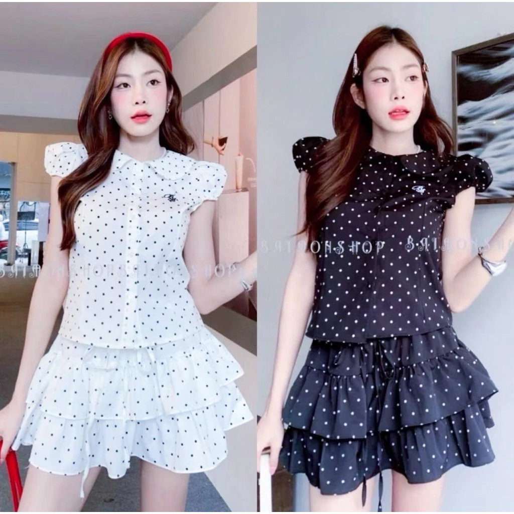 🔥aimorn_shop🔥เสื้อคอปก ทรงแขนตุ๊กตาน่ารักมาก เกาหลีเกาใจสุดๆ ทรงสวย งานดี ฮิตสุดดด