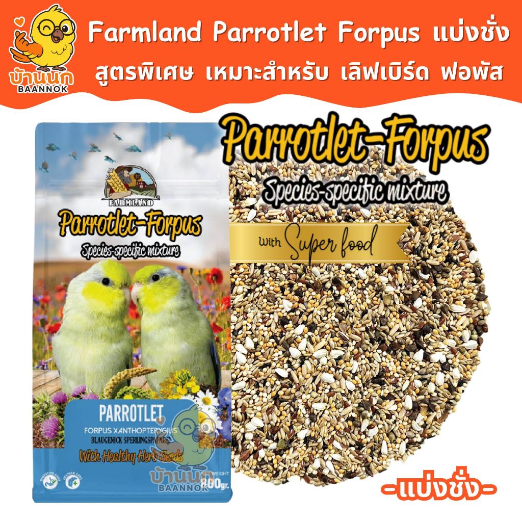 Farmland Parrotlet Forpus 500g / 1kg (แบ่งชั่ง) อาหารนกแก้ว ธัญพืชรวม สำหรับนก เลิฟเบิร์ดเ เละ ฟอพัส โดยเฉพาะ