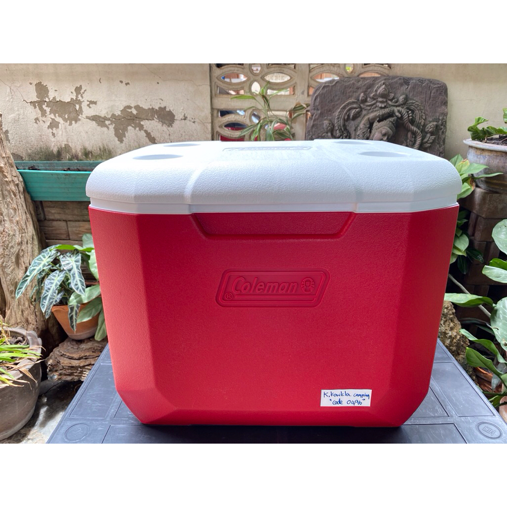 สินค้าพร้อมส่ง กระติกเก็บความเย็น กระติกน้ำแข็งโคลแมนสีแดง Coleman Wheel Cooler 60QT Red