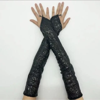 Y6พร้อมส่งในไทย ถุงมือยาวประดับเลื่อม สวยงามหรูหรา เหมาะใส่ออกงานการแสดง วิ๊บวับเล่นแสงสวยมาก มีขนาดเด็กและผู้ใหญ่