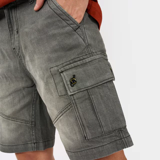 DAVIE JONES [BE FEARLESS] กางเกงคาร์โก้ขาสั้น Relax Fit Cargo Shorts สีเทา ดำ กรม SP0010