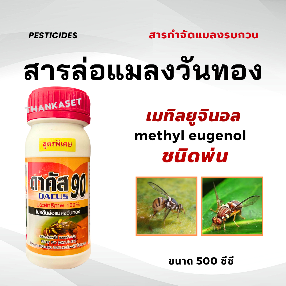 สารล่อแมลงวันทอง แบบฉีดพ่น เมทิลยูจินอล  ขนาด 500 มิลลิลิตร สารล่อแมลงวันทอง fruit fly (ดาคัส)