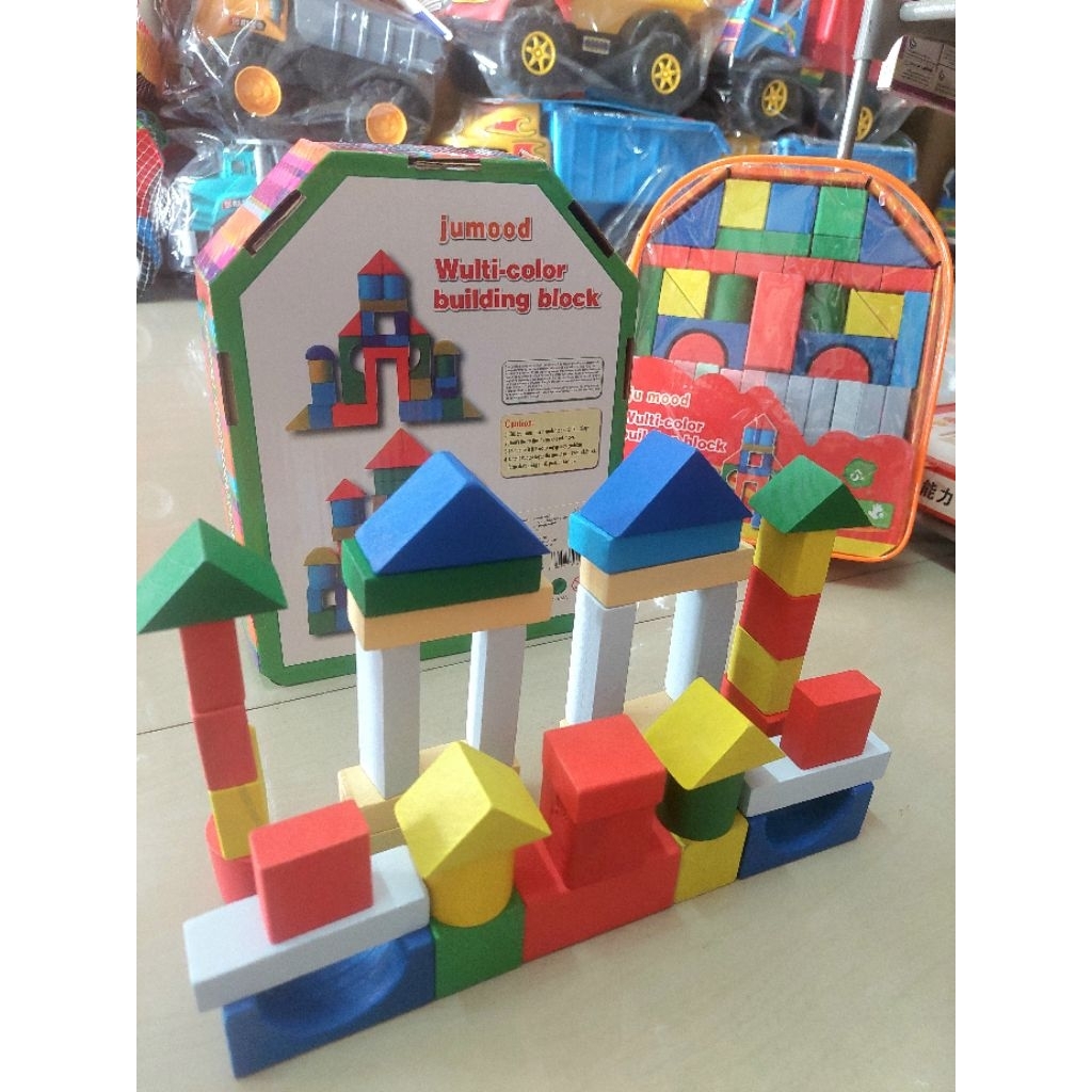 ของเล่นบล๊อกไม้ Block ไม้ (คละสีส่ง) ของเล่นเสริมทักษะสำหรับเด็กๆ