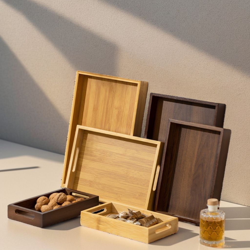 ถาดไม้ไผ่ ทรงสี่เหลี่ยมผืนผ้า สไตล์ญี่ปุ่น เรียบง่าย สําหรับร้านอาหาร บ้าน [MANCAFE]