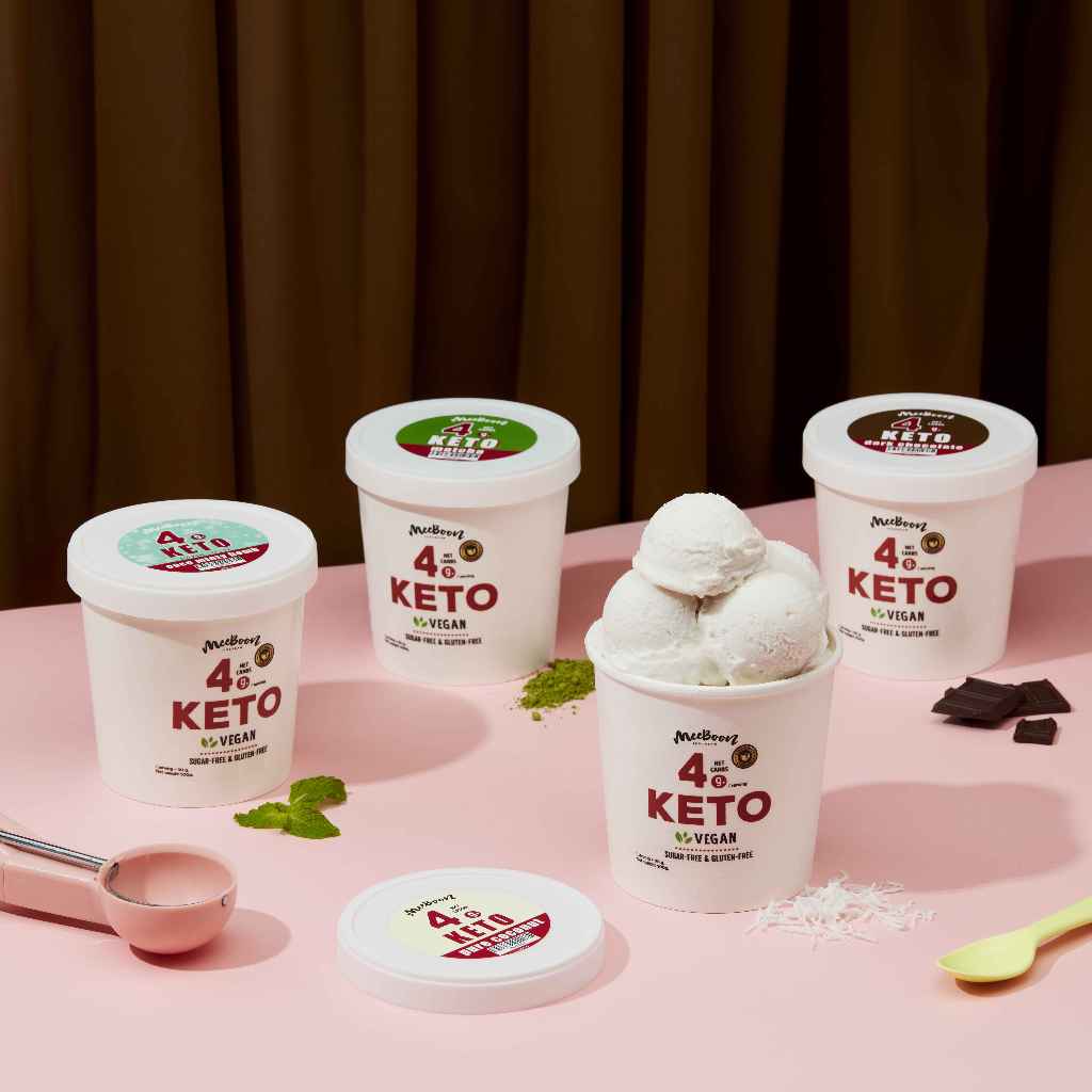 22oz ‼️Meeboon Vegan Keto Ice Cream ไอศครีม เจ คีโต เบสกะทิ ขนาด  ลูกค้าตจวสินค้า +22 บาทต่อ PINT ‼️