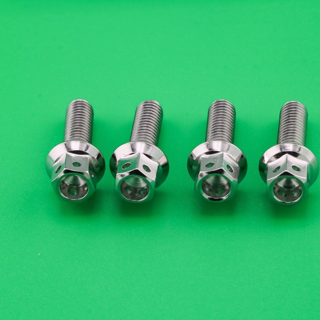 น็อตยึดประกับ 1 ชุด 4 ตัว  (หัวเจาะ-เลส)  เบรค-ครัช งานสแตนเลสแท้ #มอเตอร์ไซค์ #น็อตประกับ - รูปที่ 2