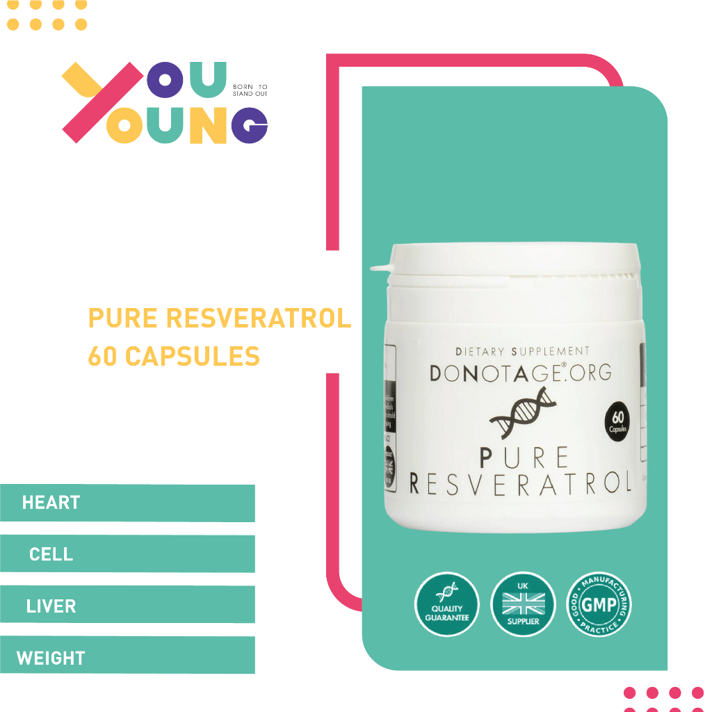DoNotAge Pure Resveratrol  30/60 Capsules ชะลอวัย บำรุงหลอดเลือด ฟื้นฟูข้อต่อ คงสภาพของดีเอ็นเอ