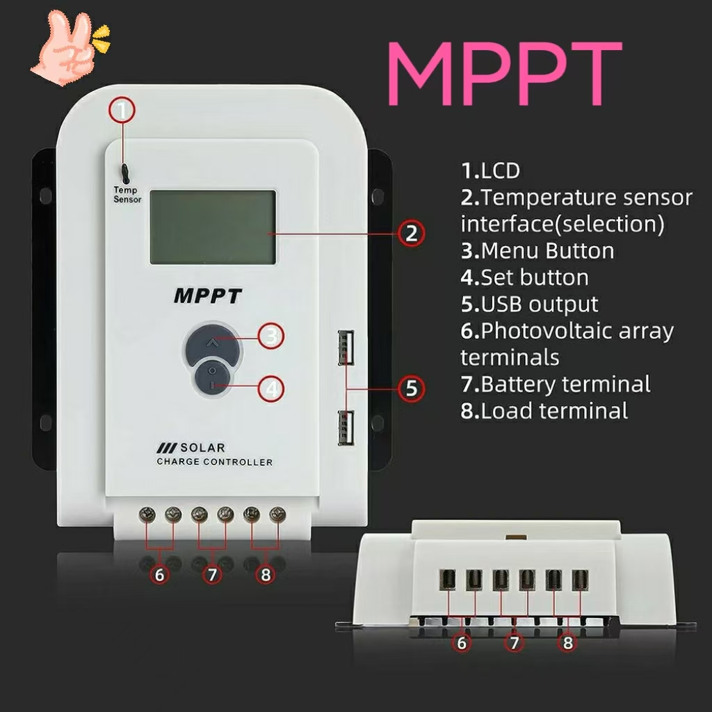 MPPT แท้ 100% MPPT solar charger 20A 12v24v solar charger
