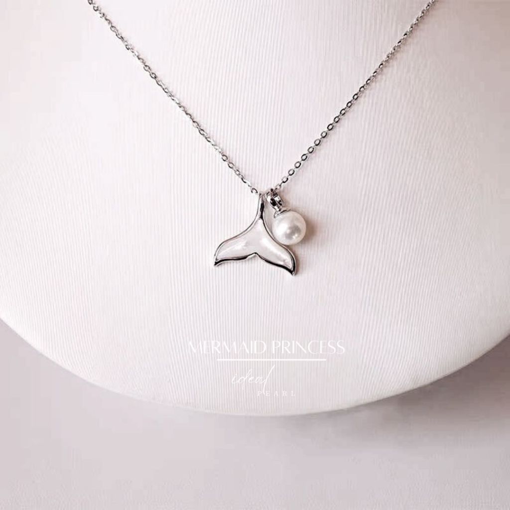 iDEAL สร้อยคอจี้ Mermaid Princess สร้อยมุก สร้อยเงินแท้ ดีไซน์สวยๆ สร้อยคอไข่มุก Valentine ของขวัญ