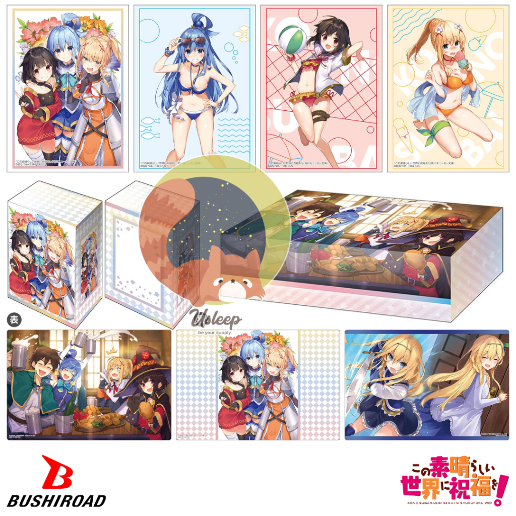 Bushiroad Sleeve & Deck Holder V3 & Storage Box V2 & Rubber Mat V2 Bunko KonoSuba : Aqua, Megumin, D