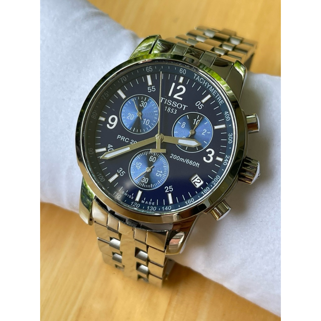 TISSOT PRC200 Chronograph Quartz Navy Dial Mens 40 mm Swiss Made