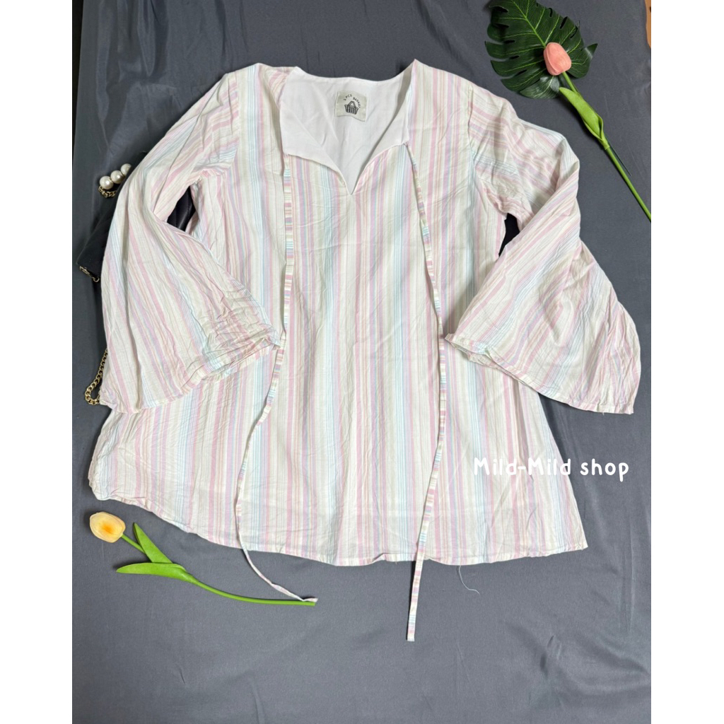 ส่งต่อเดรสสั้น ป้าย 3PCS BASKETแขนยาว