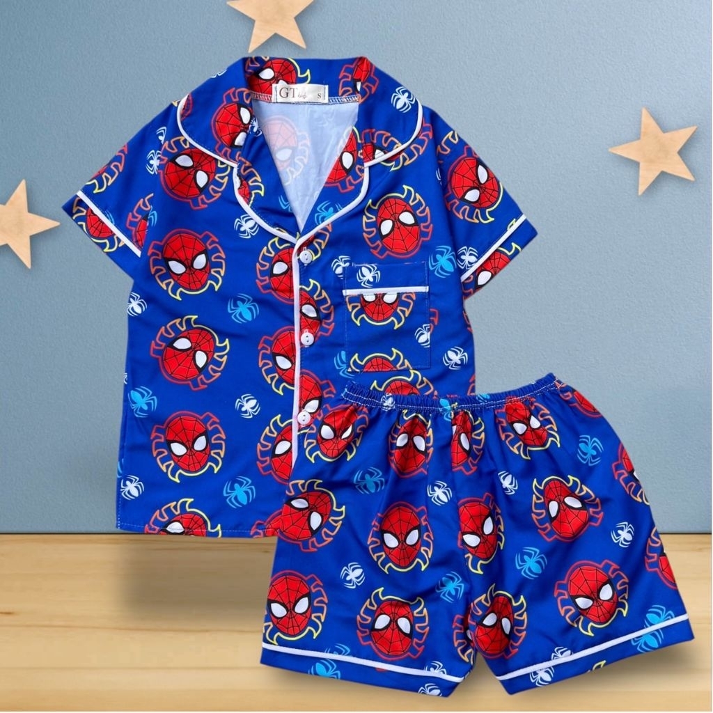 ชุดนอนเด็กเเขนสั้นขาสั้นผ้าคอตตอนผสม อายุ 6เดือน-7ปี  น้ำหนัก 7-22 kg