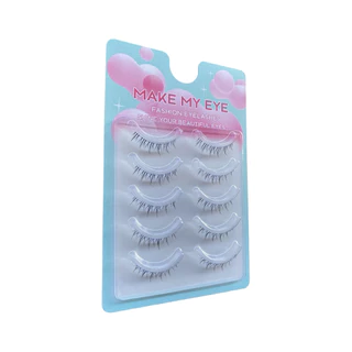 ขนตาปลอม ขนตาล่าง makemyeye ขนตาปลอม eyelashes แกนใส 5 คู่ ขนตาธรรมชาติ เครื่องสำอาง