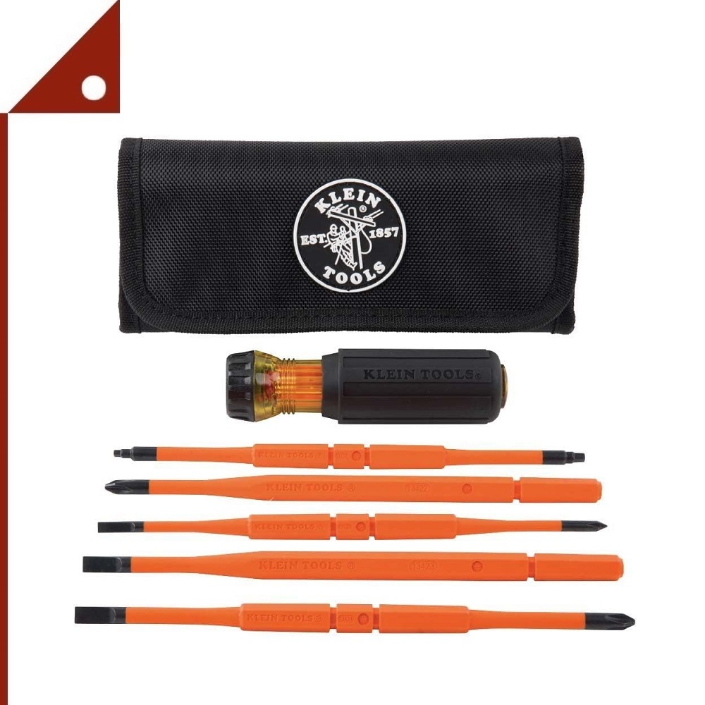 Klein Tools : KLT32288* ชุดไขควงหุ้มฉนวน เปลี่ยนหัวได้ 8 แบบ  Insulated 8-in-1 Screwdriver