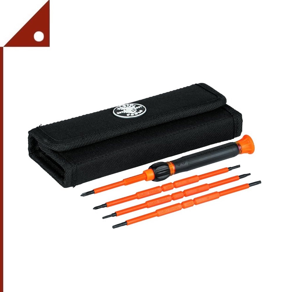 Klein Tools : KLT32584INSR* ชุดไขควง พร้อมดอกไขควงแกนหุ้มฉนวน Precision 8-in-1 Screwdriver Set