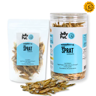 Jelly Pet River Sprat ปลาซิวแก้ว ปลาแมว ปลากรอบ ไม่เค็ม ขนมสุนัข ขนมหมา ขนมแมว