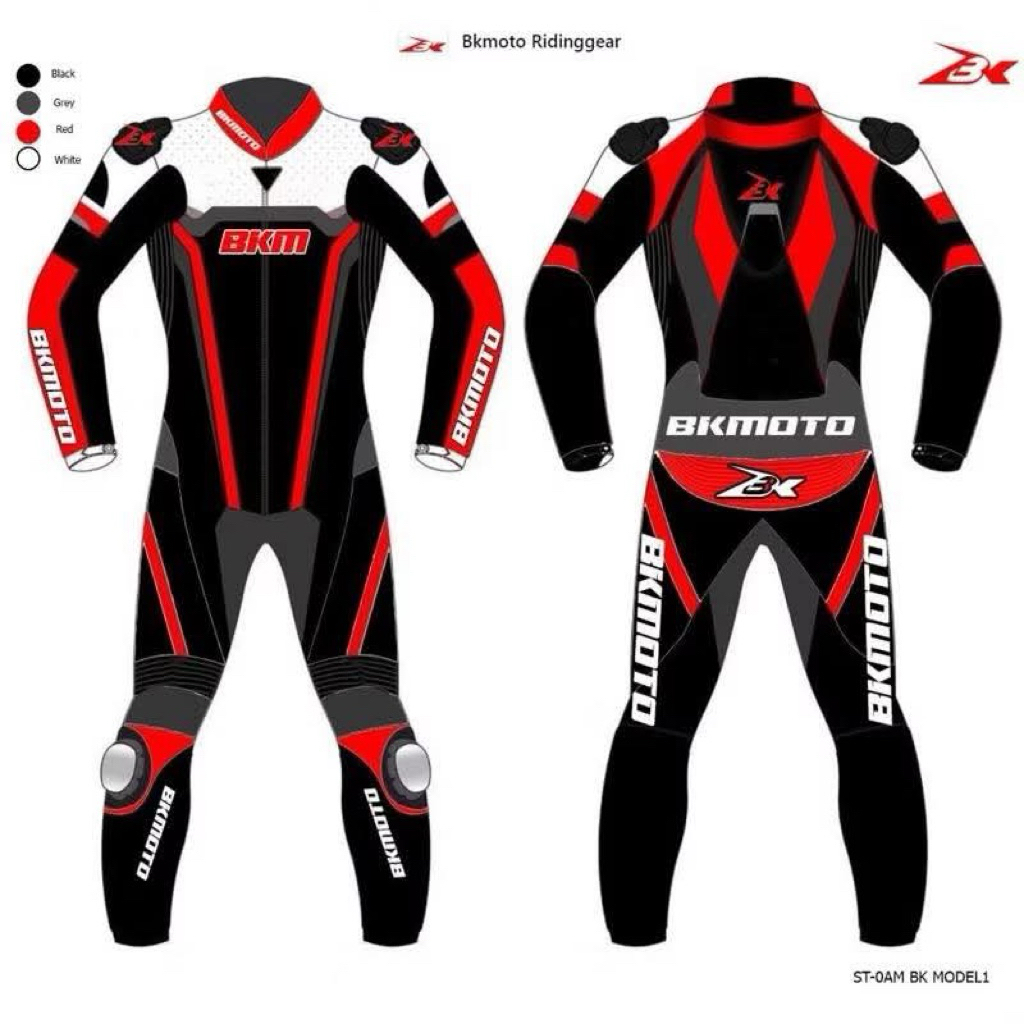 ชุดแข่ง BK Moto รุ่น ST-0AM ชุดการ์ดหนังสำหรับขี่มอเตอร์ไซค์