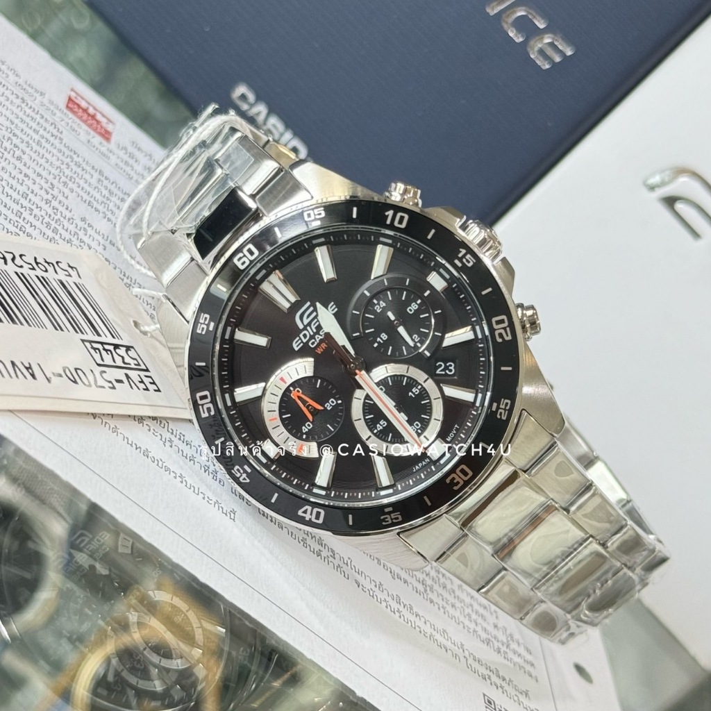 CASIO EDIFICE นาฬิกาข้อมือผู้ชาย รุ่น EFV-570D-1A / EFV-570D / EFV-570 รับประกันศูนย์เซ็นทรัล cmg