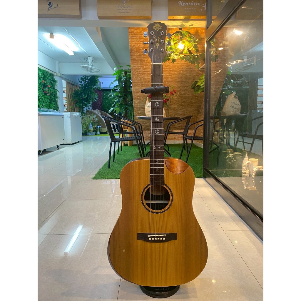 💥SALE💥 Romeo กีต้าร์โปร่ง 41 นิ้ว Top Solid Spruce รุ่น PIZA-59 สินค้าตัวโชว์ ใช้งานได้ปกติ สวย เสียงดีมาก ลดราคาพิเศษ