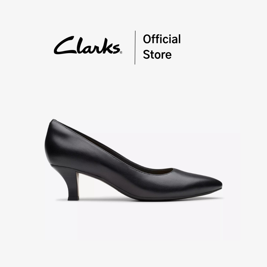 Clarks รุ่น KEPLEY VINE สี BLACK LEATHER รองเท้าคัทชูผู้หญิง รองเท้าไซส์ 36 รองเท้าส้นสูงหนังแท้ คุณภาพดี ใส่สบาย