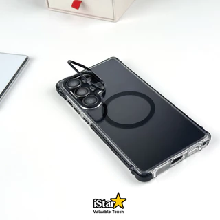 iStar เคสใสขอบดำ เลนส์กล้องตั้งได้ ป้องกันการชน For Samsung S26ultra S25ultra s25 s24ultra ซัมซุง
