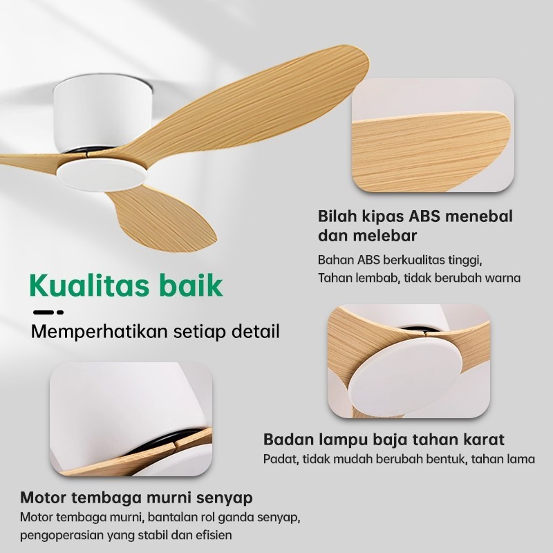 GOGEOUS พัดลมเพดาน 52 นิ้ว ควบคุมรีโมท 6 ระดับความเร็ว ไร้เสียงรบกวน DC มอเตอร์ทองแดงอายุการใช้งานยาวนาน ceiling fan - รูปที่ 7