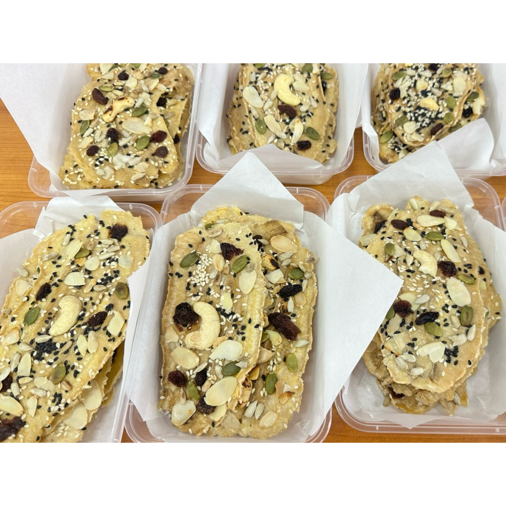 กล้วยหนึบธัญพืช กล้วยอบธัญพืชแน่นๆ