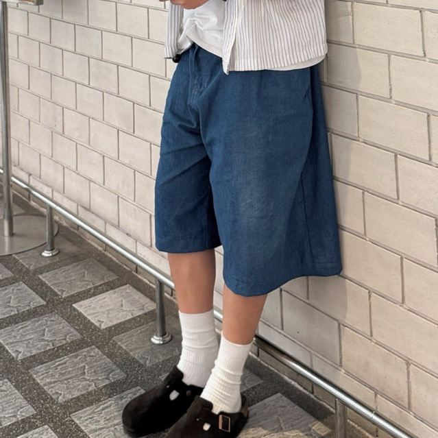 fitment กางเกงขาสั้นโอเวอร์ไซส์ ยีนส์ทรงใหญ่