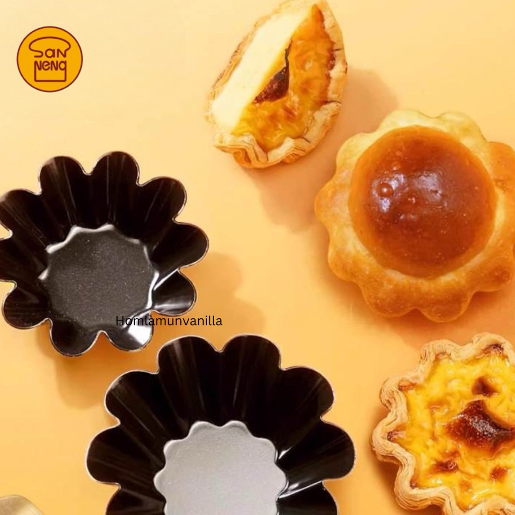 พิมพ์ทาร์ต  พิมพ์ทาร์ตดอกไม้ พิมพ์บริออช ด้านในเคลือบ non-stick Sanneng Flower Tart DS2260065