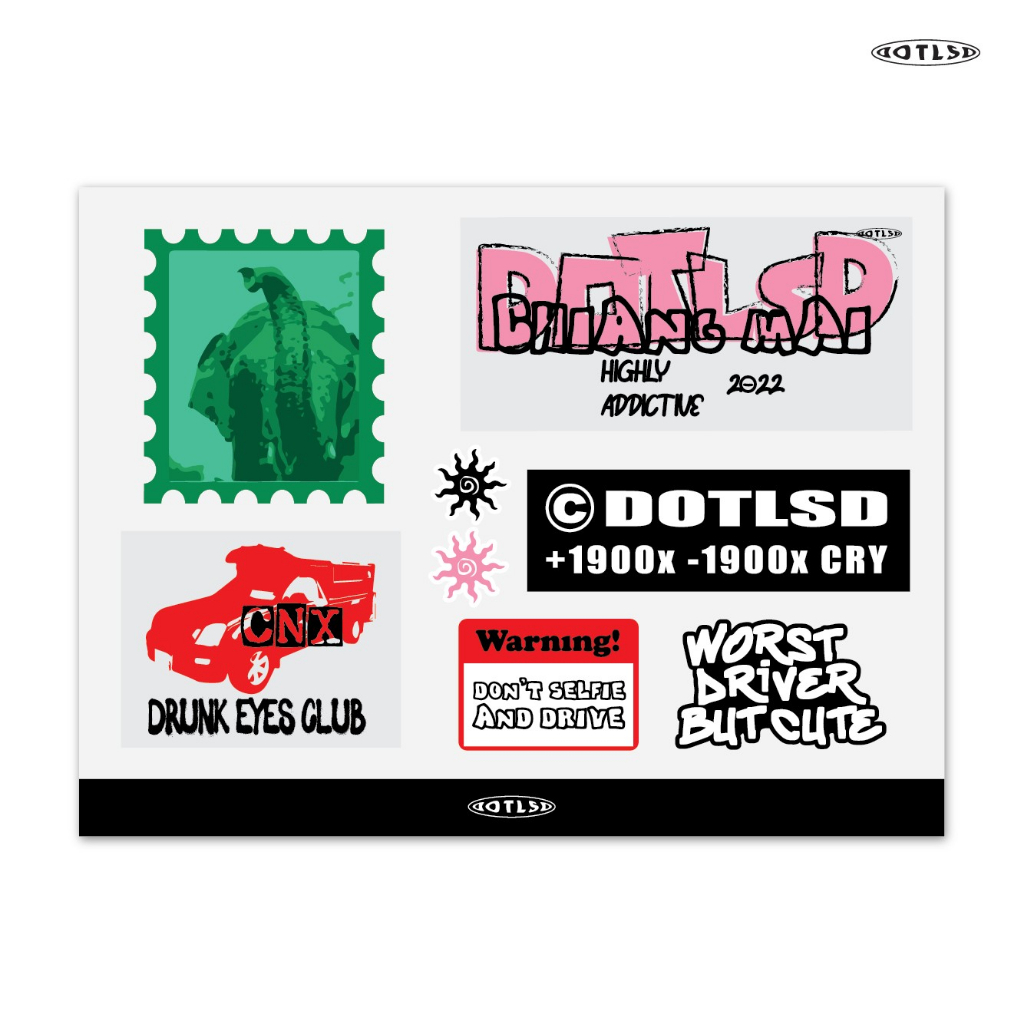 DOTLSD CNX STICKER - WATERPROOF STICKER สติ๊กเกอร์ PVC กันน้ำ