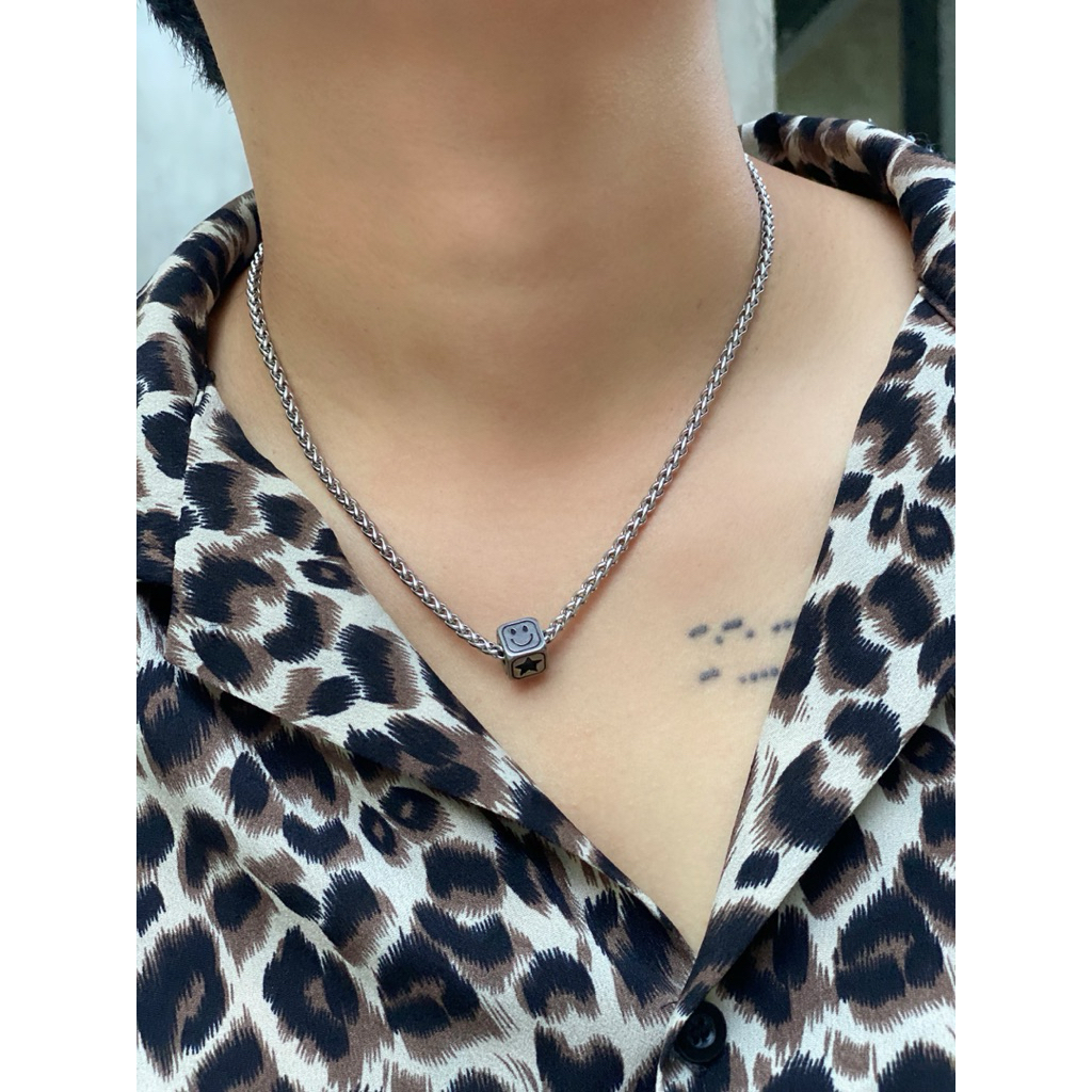 cube smiley necklace