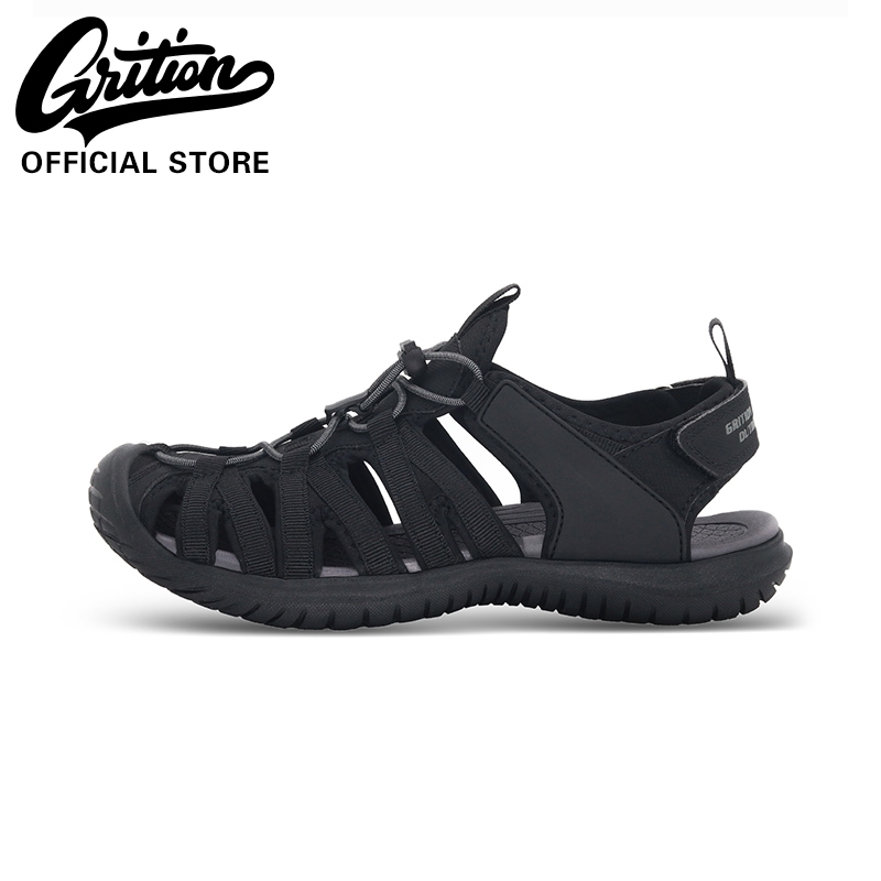 GRITION Trekking Sandals Women's Cowhide Leather Closed Toe Summer Sports Hiking Sandals