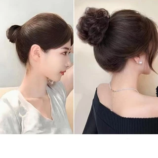 วิกผมสังเคราะห์ ผมหยิก วิกผมปุย มวยผม ใช้สำหรับเพิ่มปริมาณผม แบบยางมัดผม แบบคลิปผม