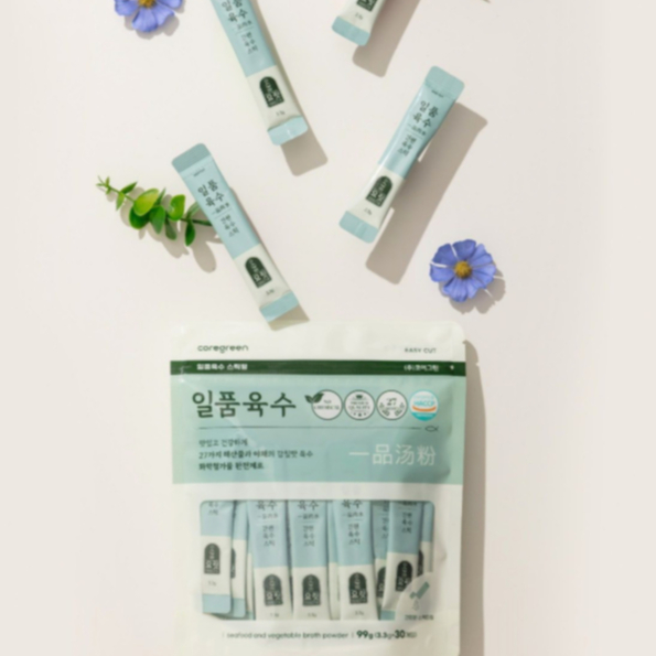 ใหม่! ผงปรุงรสสำเร็จรูป (ตรา คอร์กรีน) COREGREEN SEAFOOD AND VEGETABLE BROTH POWDER 코어그린 일품 육수 스틱형 - รูปที่ 6