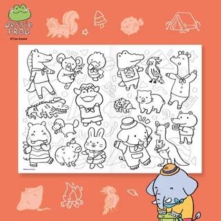 สมุดภาพระบายสี ขนาด A4 ลาย Jessie Frog : Trip to the Animal World