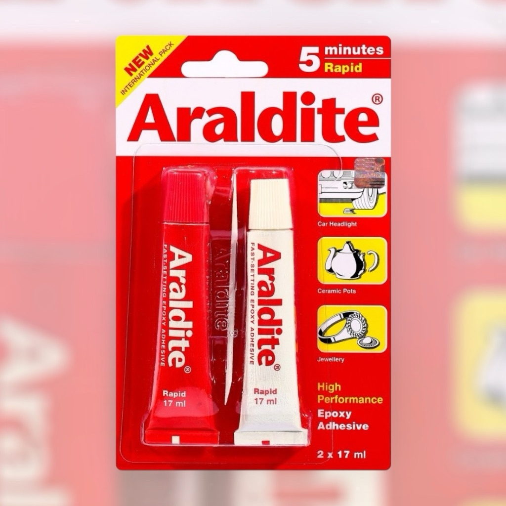 กาวอาราไดท์ ARALDITE กาวอีพอกซ์ซี่ สีแดงแห้งเร็ว สีฟ้าแห้งช้า (เลือกตาม ความต้องการ) - รูปที่ 2