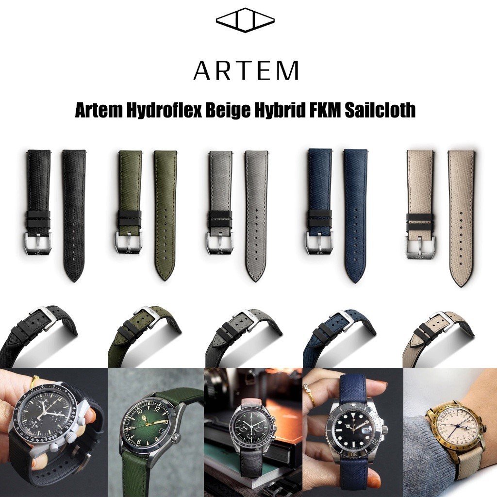 สายนาฬิกาแบบยางรุ่น Artem Hydroflex FKM Hybrid Sailcloth