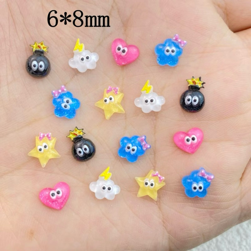 AC.850 ร้านไทย แพ็ค 5 ชิ้น พร้อมส่ง เรซินแต่งเล็บรูปดาว,ก้อนเมฆ,ดาว,หัวใจ,ระเบิด,ดอกไม้