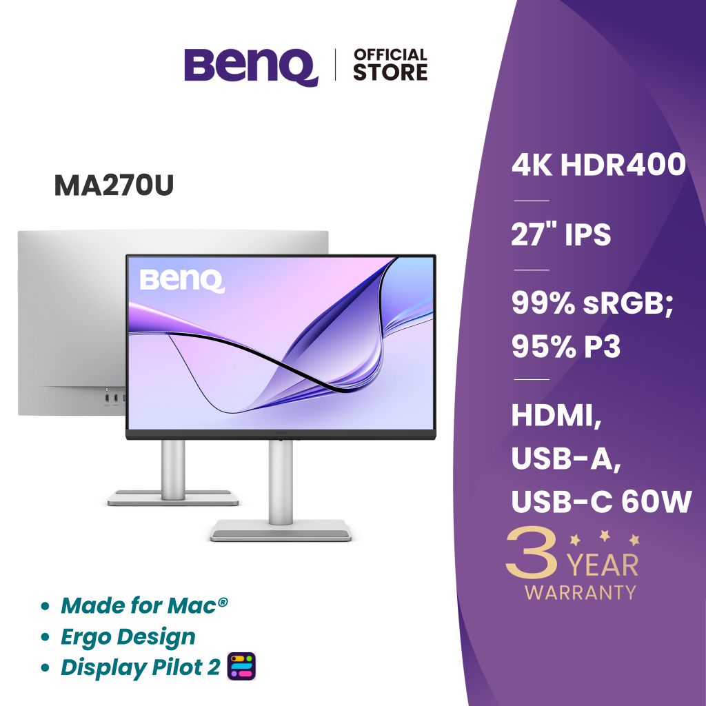 จอภาพ BenQ MA270U 27นิ้ว 4K IPS สำหรับ Mac | โซวี่, Zowie, BenQ