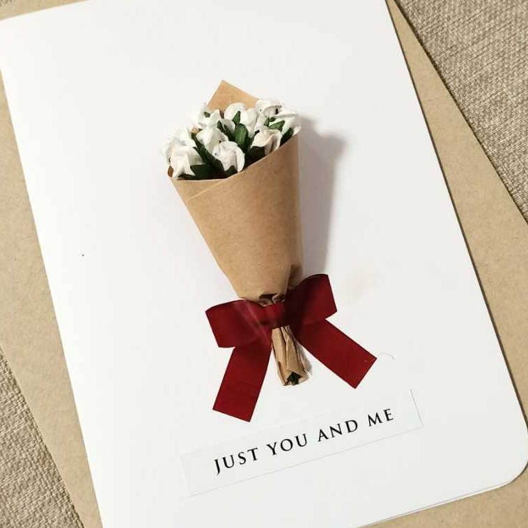 Roses love card การ์ดช่อกุหลาบล้วนจิ๋ว
