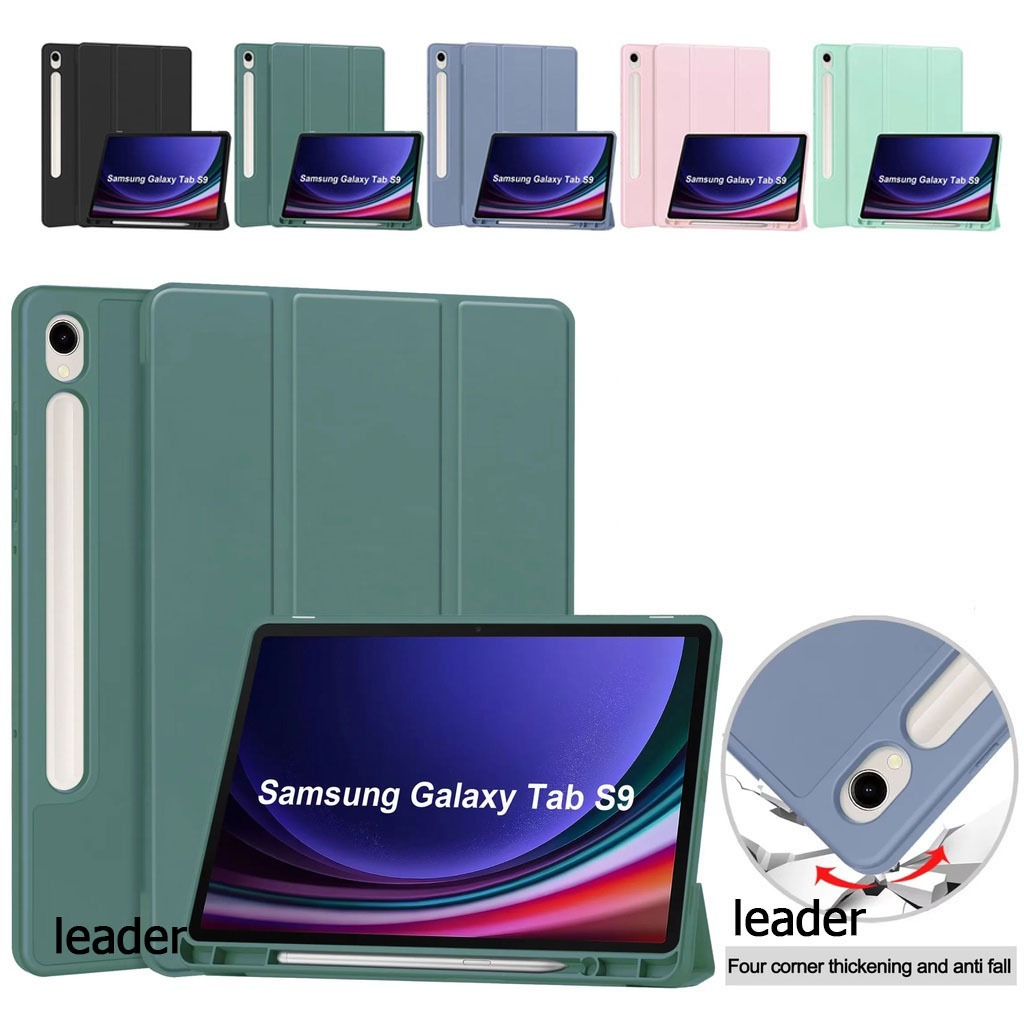 008 เคสฝาพับ พาสเทว SAMSUNG Galaxy Tab S9 S10 Fe S7 S7fe S7Plus S8 S8Plus A8 10.5 A9 Plus/S6lite T615/A7lite ตั้งได้