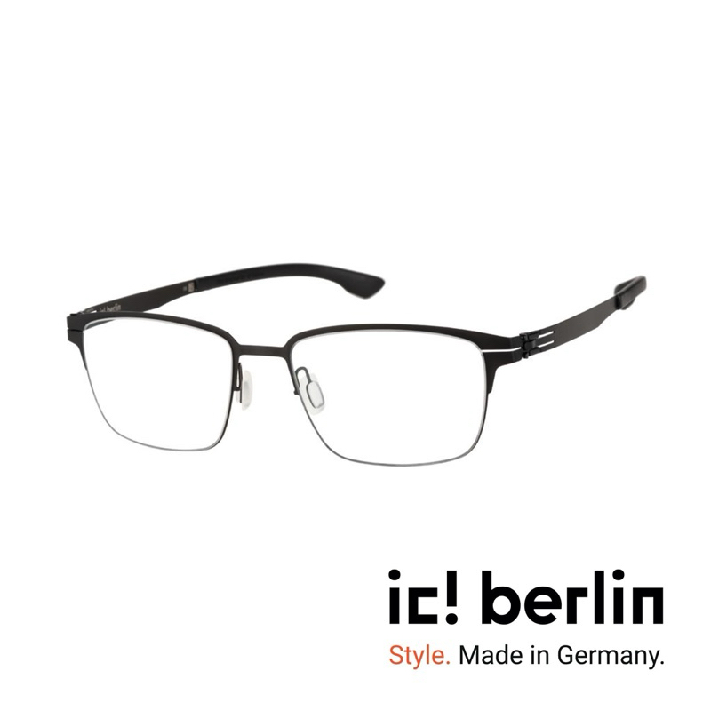 กรอบแว่นสายตา IC BERLIN IC-KENNY BLACK กรอบแว่นตาทรง Square และขาแว่นผลิตจากวัสดุ Metal สี Black ของ