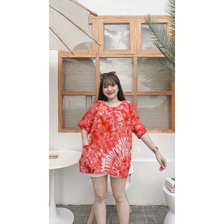 เสื้อมัดย้อมมีแขนเนื้อผ้าcotton เสื้อเดี่ยว